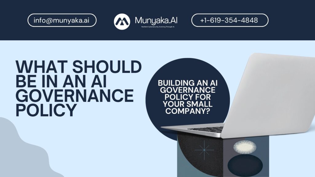 Employee reading AI governance policy data handling rules on a laptop screen